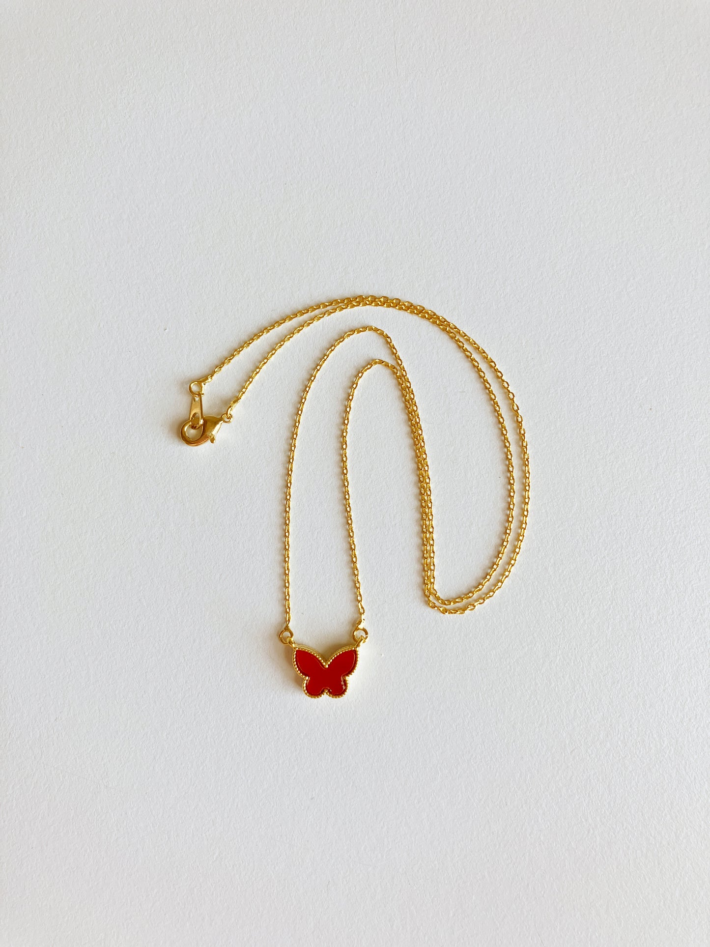 Carnelian Mini Butterfly Adjustable Necklace