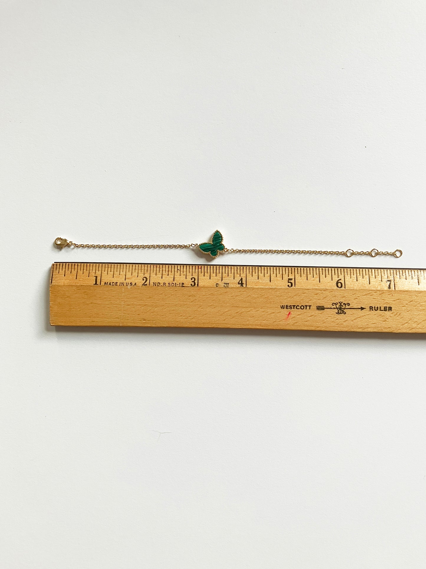 Butterfly Chain Bracelet in Malachite and Gold