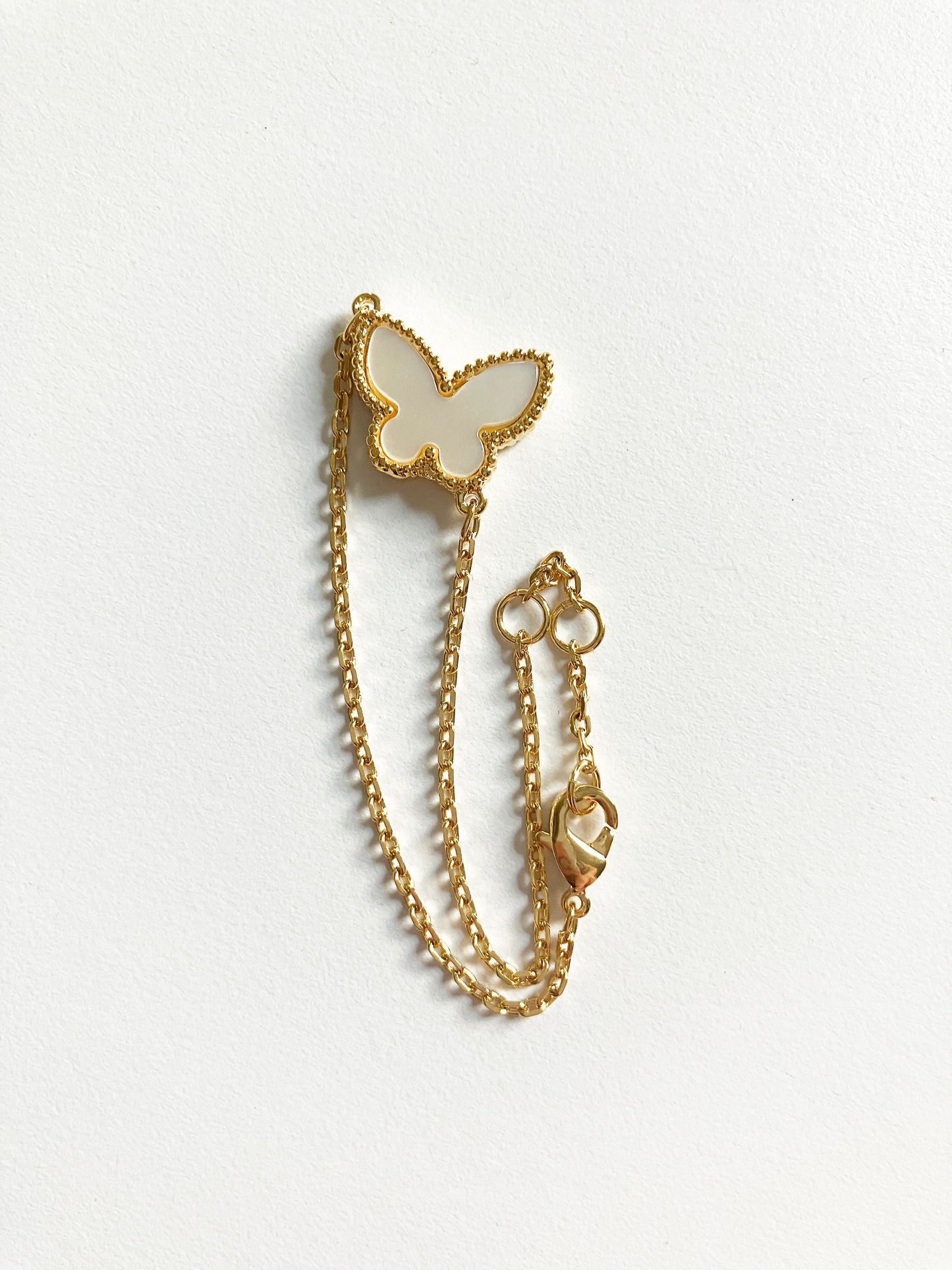 Butterfly Chain Bracelet in Mother of Pearl and Gold