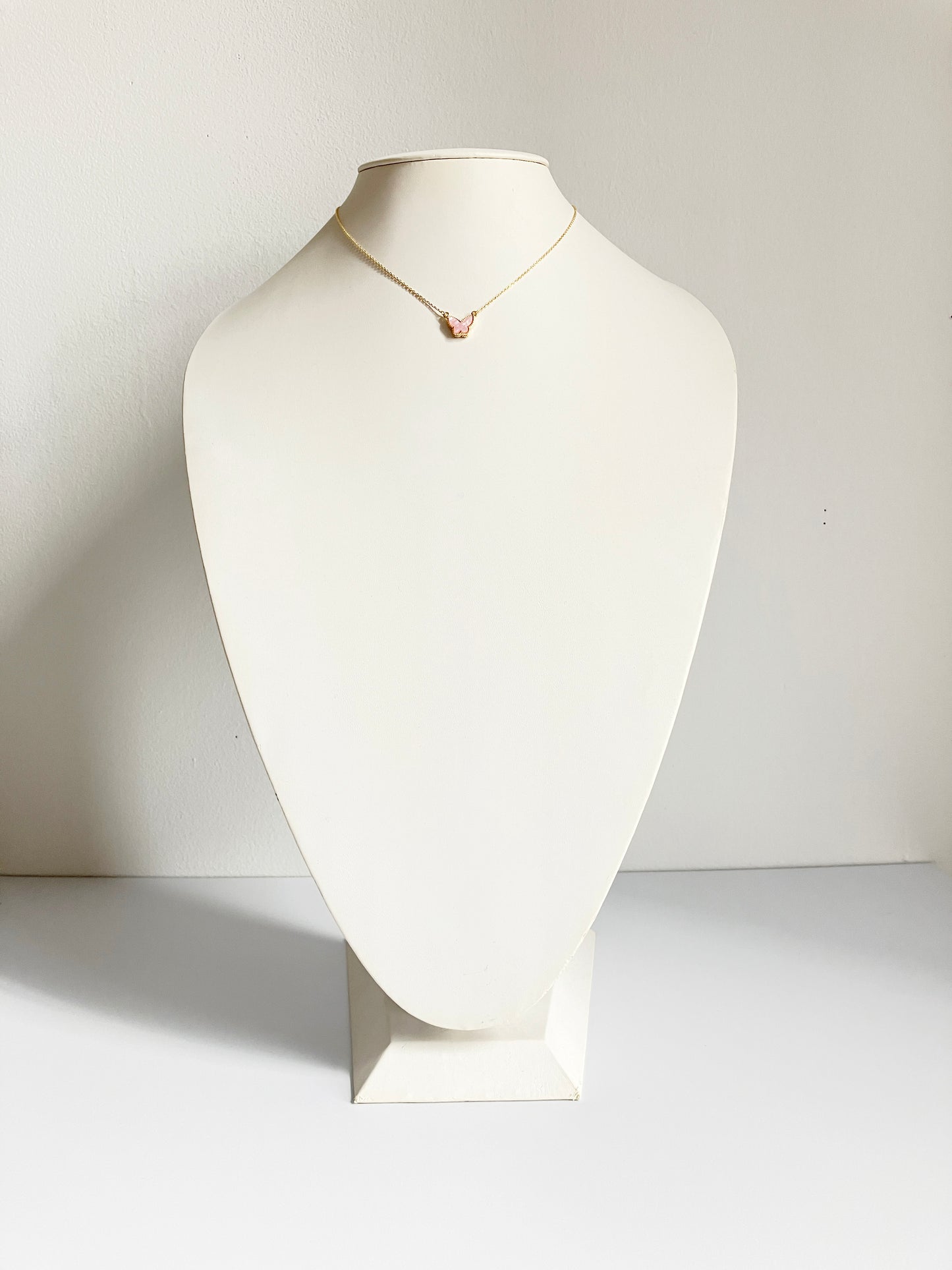 Adjustable Demi Pink Mother of Pearl Butterfly Motif Pendant