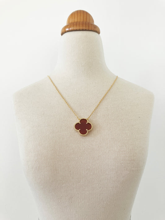 Adjustable Carnelian Quatrefoil Motif Pendant