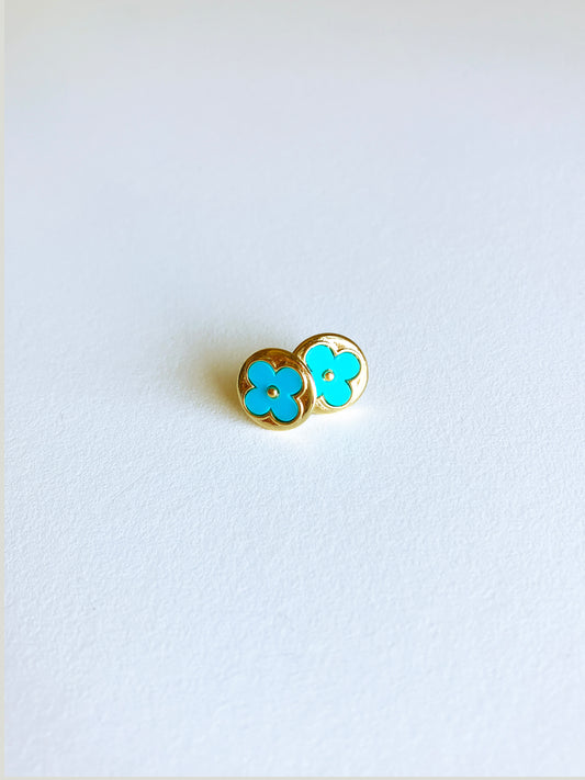 Turquoise Moonflower Earrings