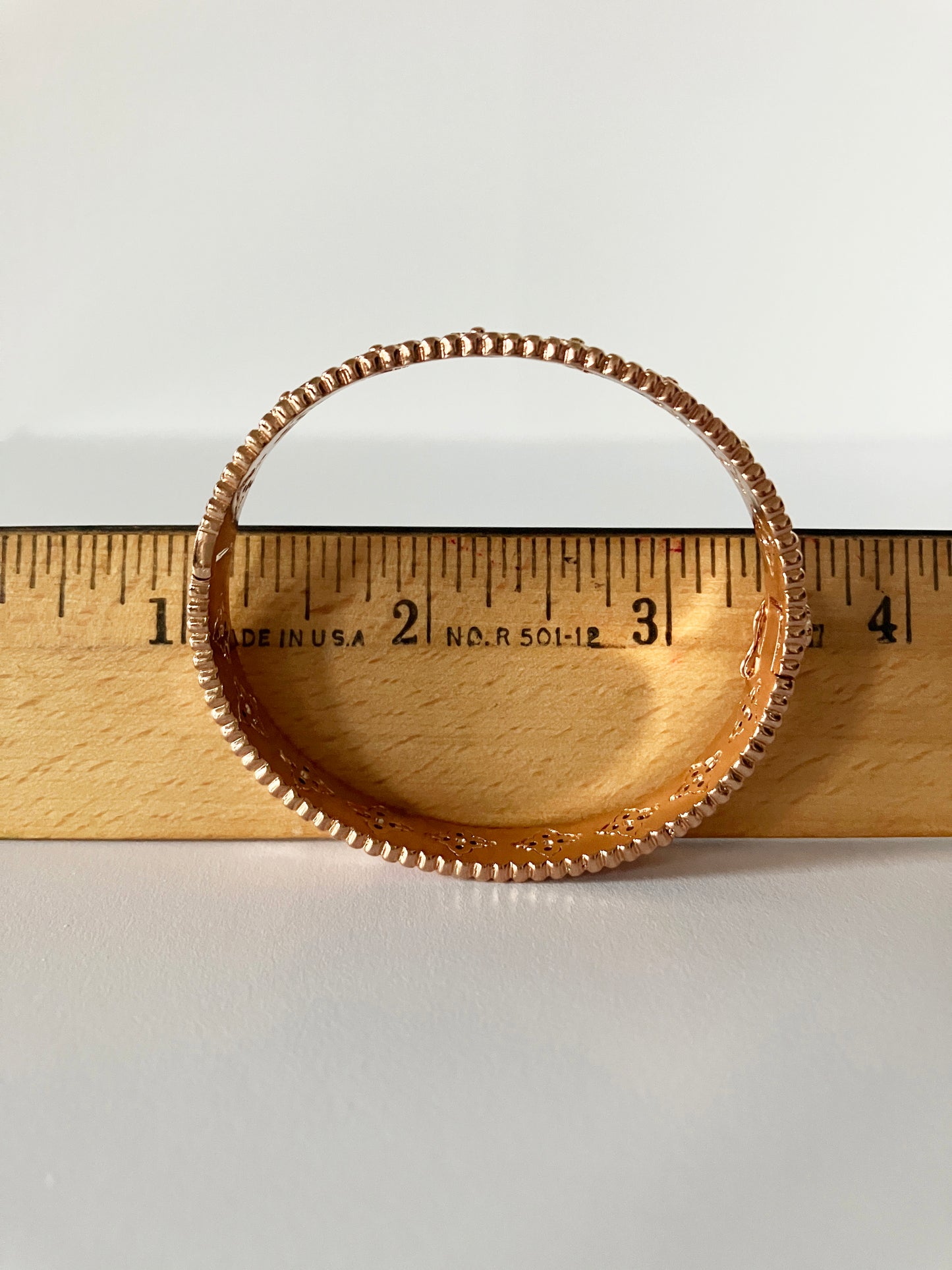 Small Floral Bangle in Rose Gold and Cubic Zirconia