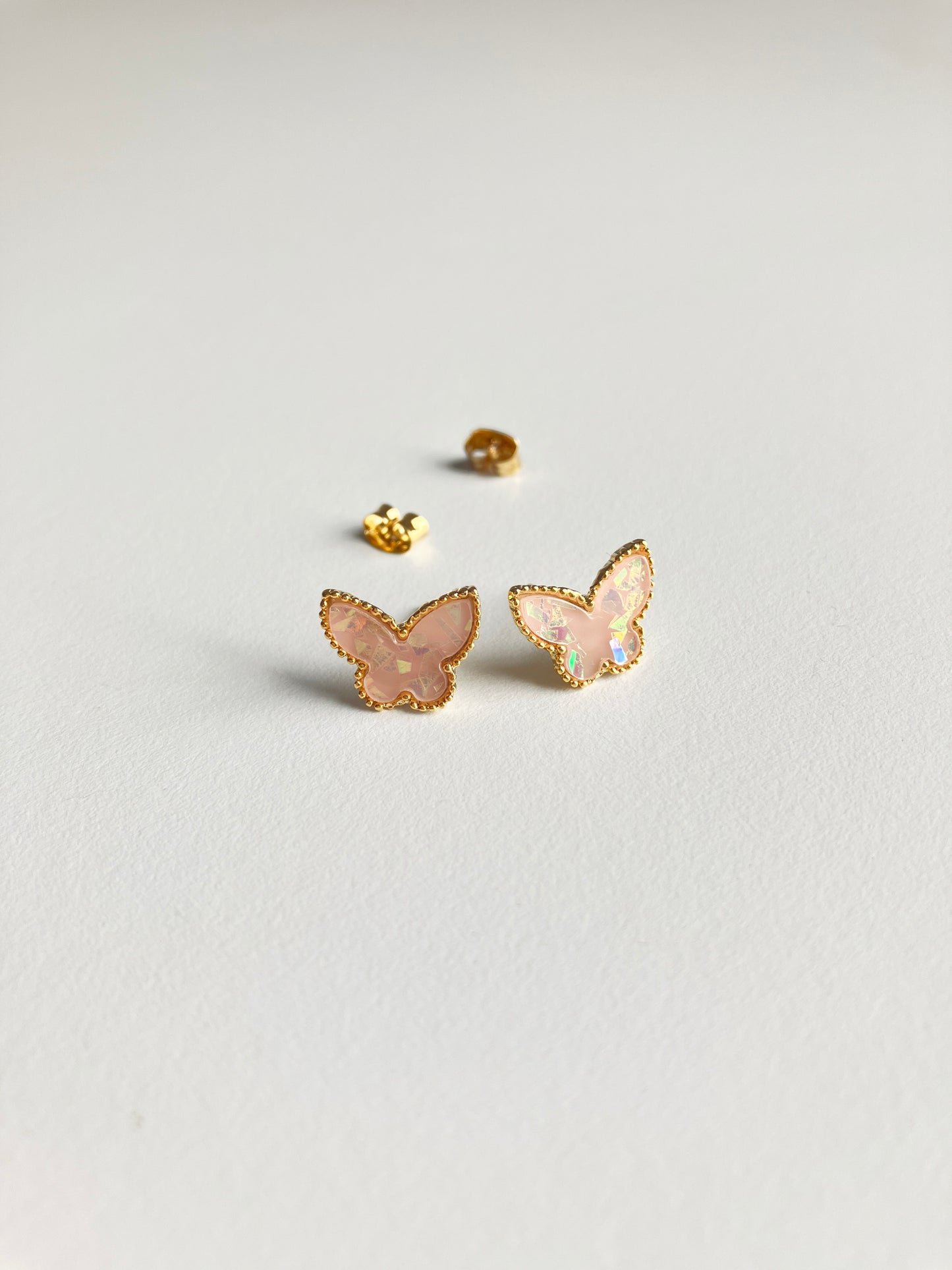 Pink Opal Butterfly Earrings