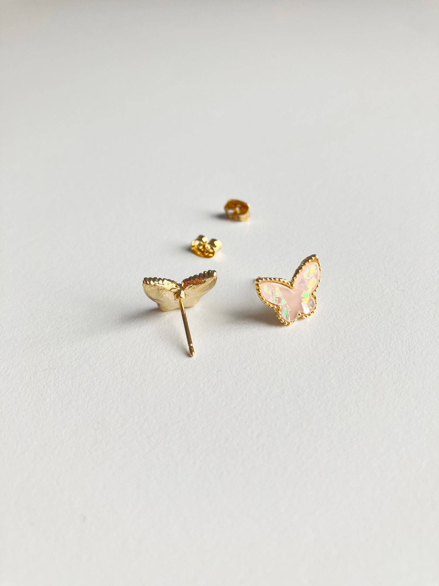 Pink Opal Butterfly Earrings