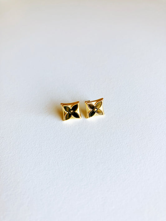 Onyx Starflower Earrings