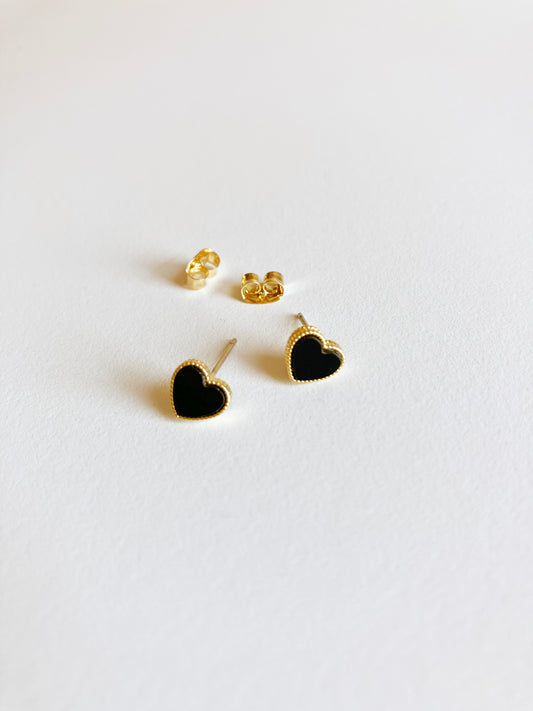 Onyx Sweetheart Earrings