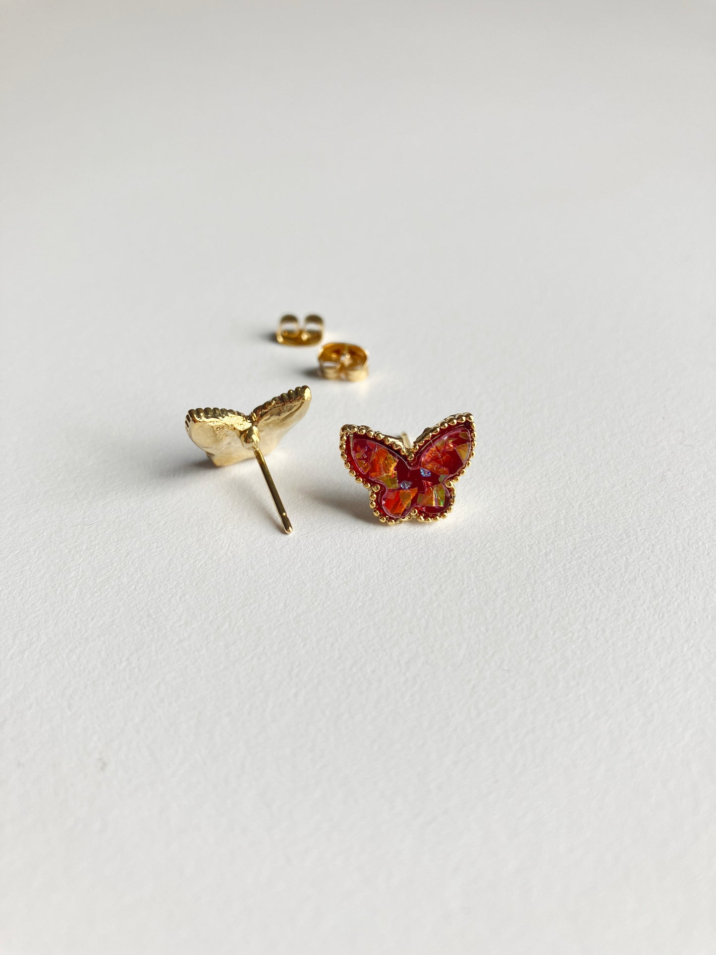 Wine Opal Butterfly Earrings